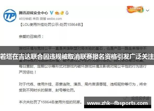 若塔在吉达联合因违规被取消联赛报名资格引发广泛关注